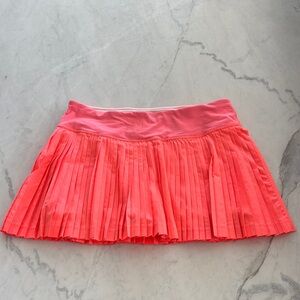 lululemon athletica Pleated Coral-Orange Mini Skirt